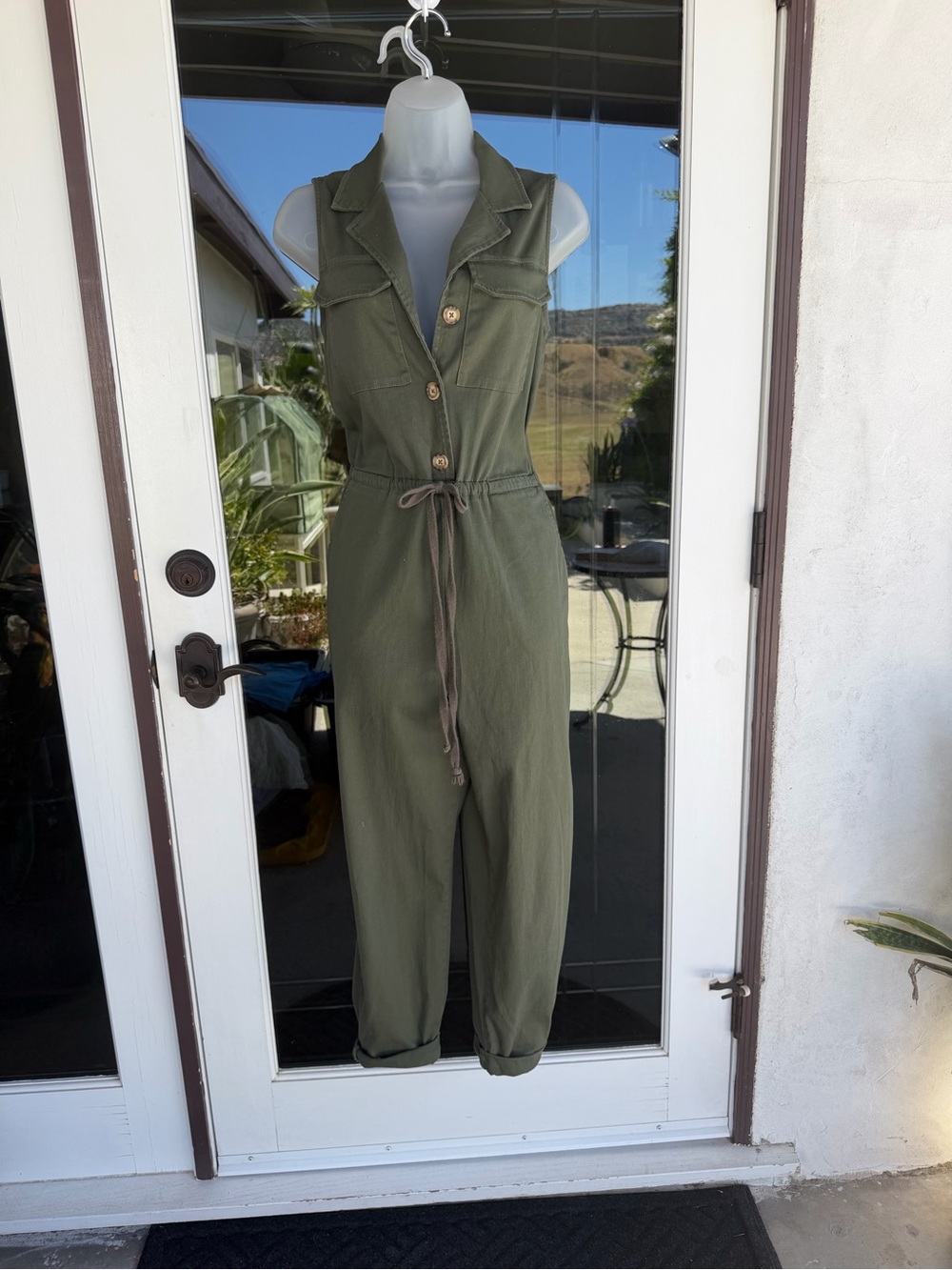 Wild Fable Olive Green Utility Sleeveless Jumpsuit - Picture 1 of 5